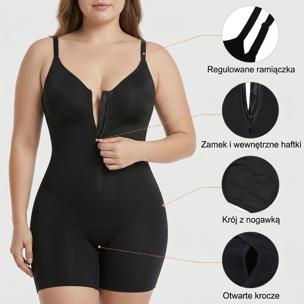 Shaperka™ Body Modelujące 360° z Zamkiem i Przedłużoną Nogawką