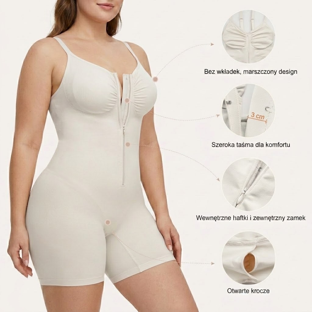 Shaperka™ Body Modelujące 360° z Zamkiem i Przedłużoną Nogawką